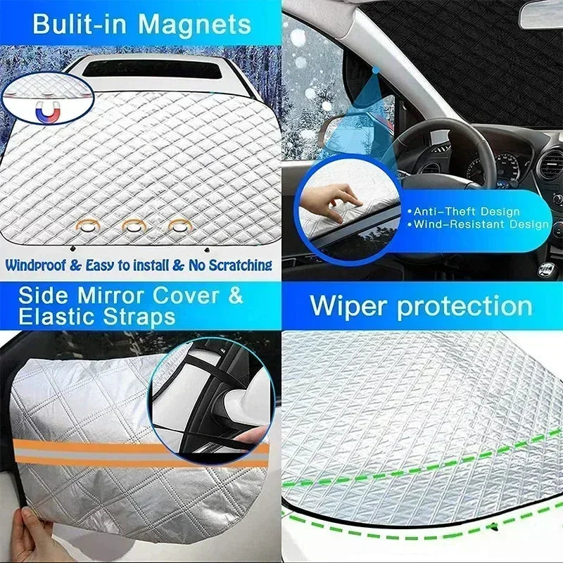 Car Windshield Snow & Sun Cover – 4 Season Universal Fit
