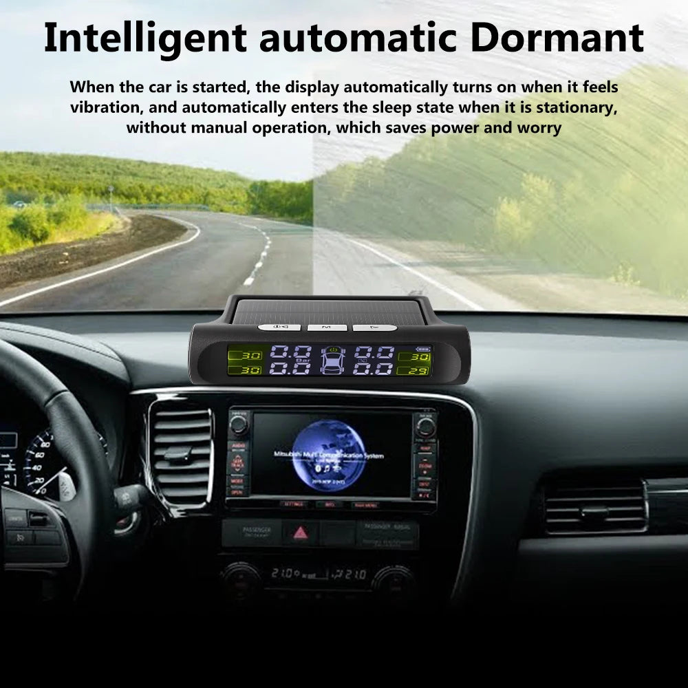 Smart TPMS Tyre Pressure Monitoring System – Solar Digital LCD Display