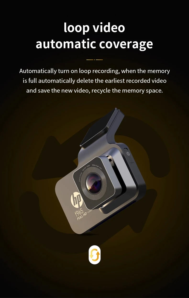 HP car camera dash cam camera 2k HD night vision WiFi DVR video loop video parking monitoring car dashcam auto