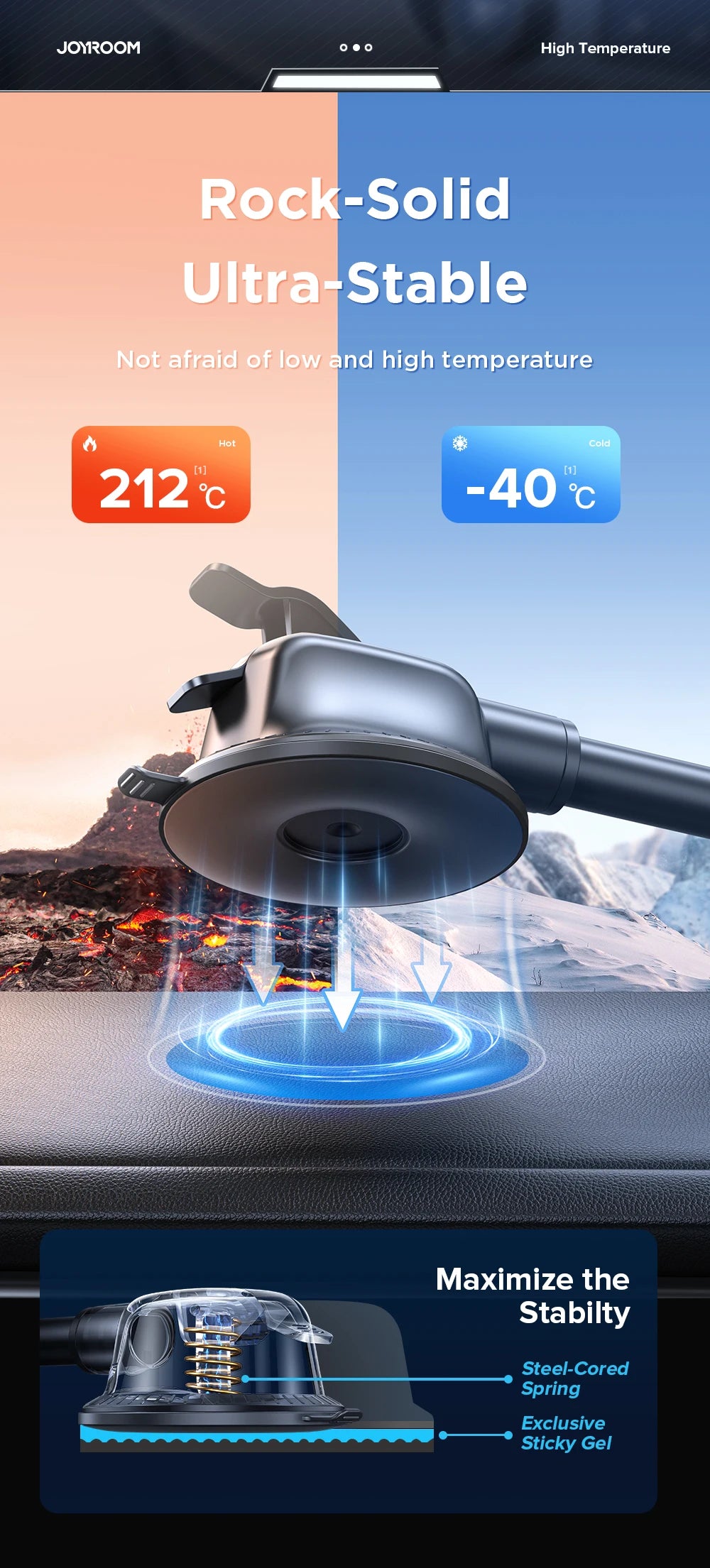 Joyroom Car Phone Holder – Dashboard & Air Vent Mount