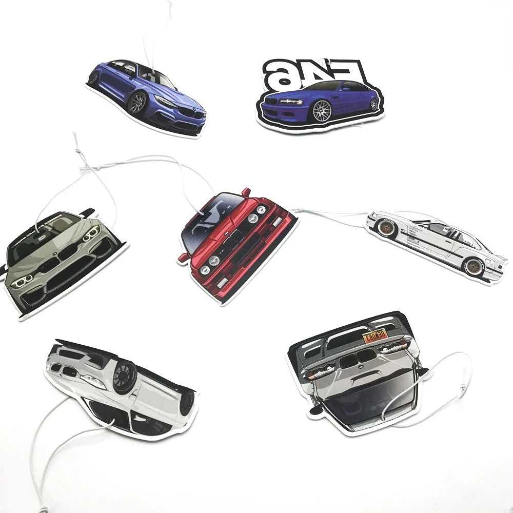 JDM Culture Car Air Freshener Fashion Solid Paper Car Shape Perfume JDM Decoration Car Mirror Hanging Accessories for Bmw E46 M3