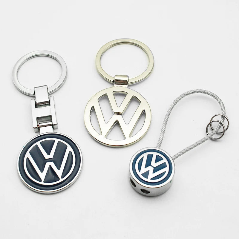 Car Styling Metal Keychain Ring Leather 3D Logo Key Chain Auto Accessories For Volkswagen Tiguan Bora POLO PASSAT CC Touran GOLF