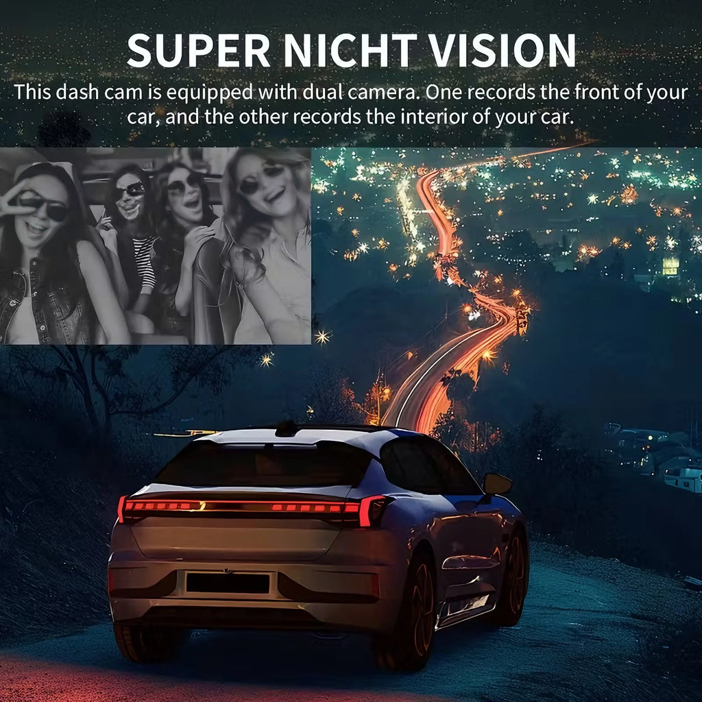 360° Car Dash Cam 1080P – Front & Rear DVR with Night Vision & Parking Monitor