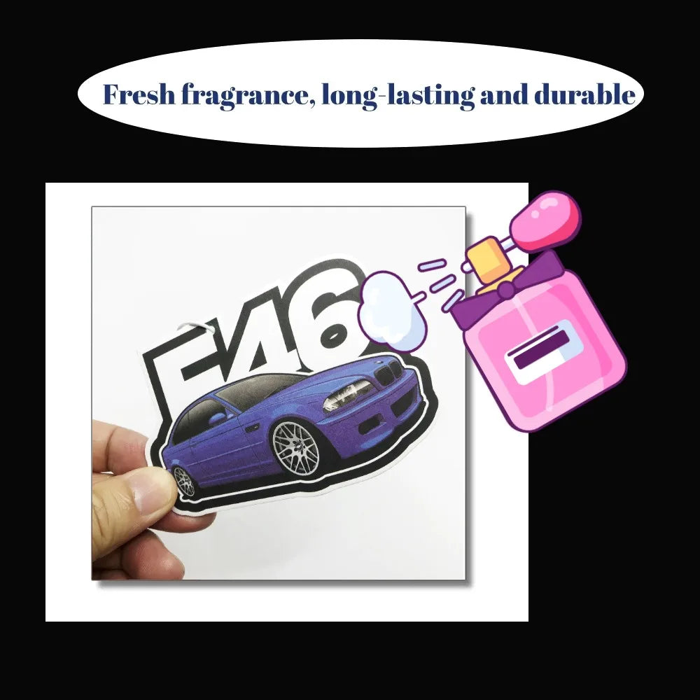 JDM Culture Car Air Freshener Fashion Solid Paper Car Shape Perfume JDM Decoration Car Mirror Hanging Accessories for Bmw E46 M3