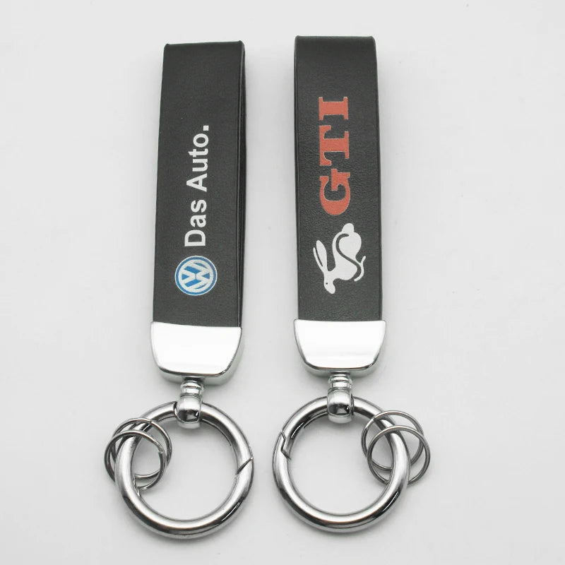 Car Styling Metal Keychain Ring Leather 3D Logo Key Chain Auto Accessories For Volkswagen Tiguan Bora POLO PASSAT CC Touran GOLF