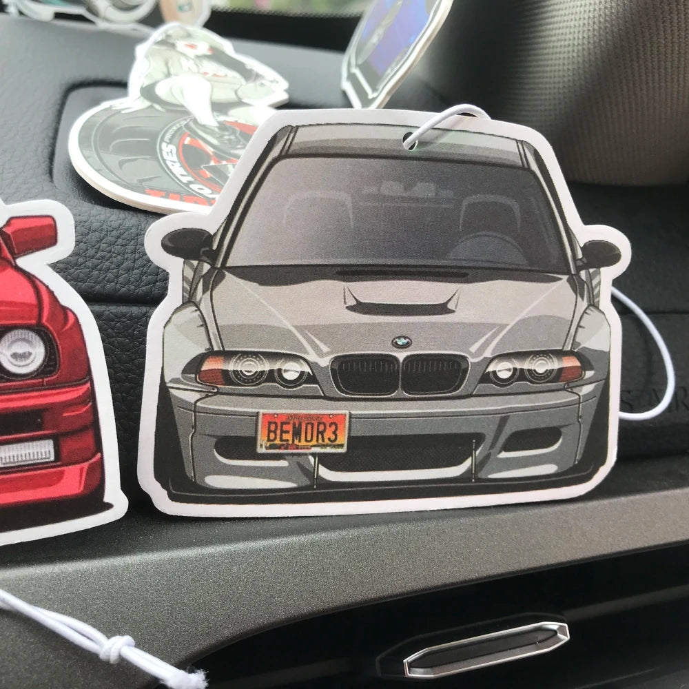 JDM Culture Car Air Freshener Fashion Solid Paper Car Shape Perfume JDM Decoration Car Mirror Hanging Accessories for Bmw E46 M3