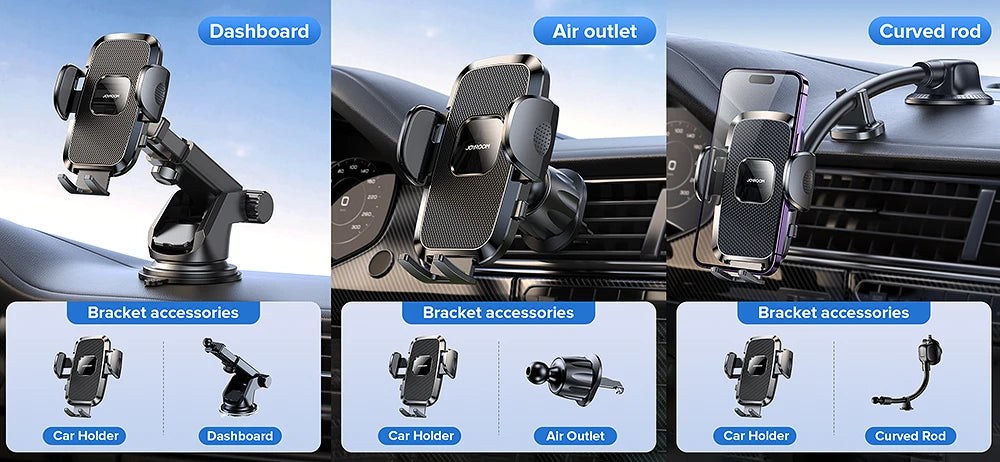 Joyroom Car Phone Holder – Dashboard & Air Vent Mount