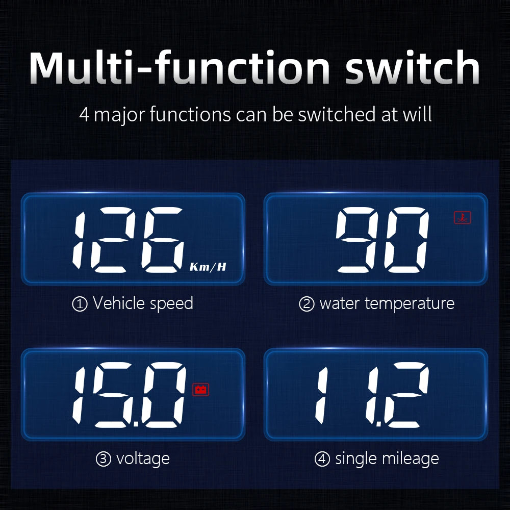 M3 OBD2 HUD Head-Up Display – Speed, Engine Temp & Voltage | Plug & Play