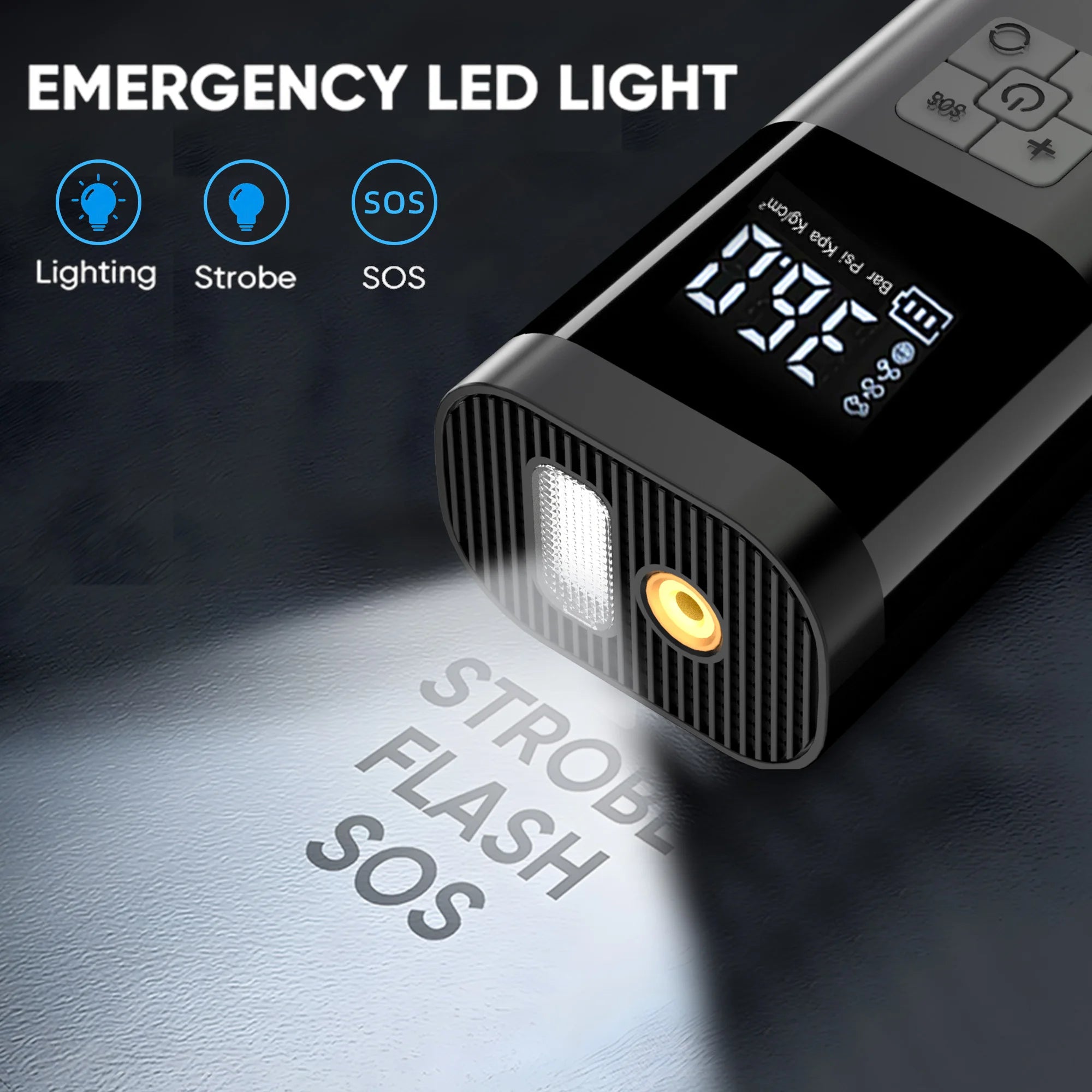 Portable Cordless Car Air Compressor – 150 PSI Digital Tyre Inflator (USB Rechargeable)