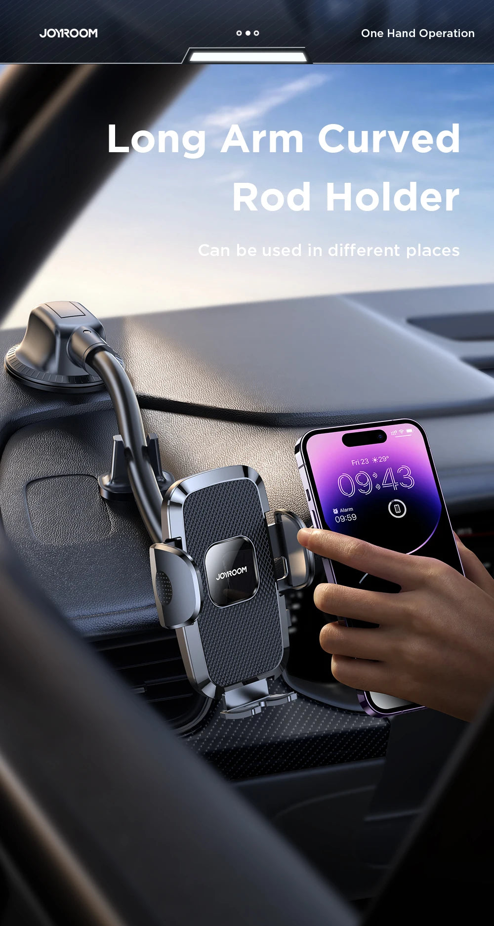 Joyroom Car Phone Holder – Dashboard & Air Vent Mount