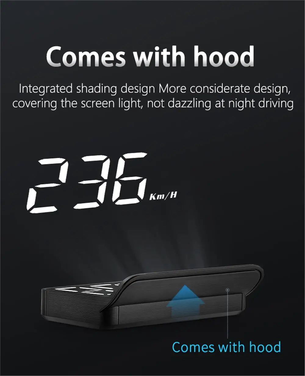 M3 OBD2 HUD Head-Up Display – Speed, Engine Temp & Voltage | Plug & Play