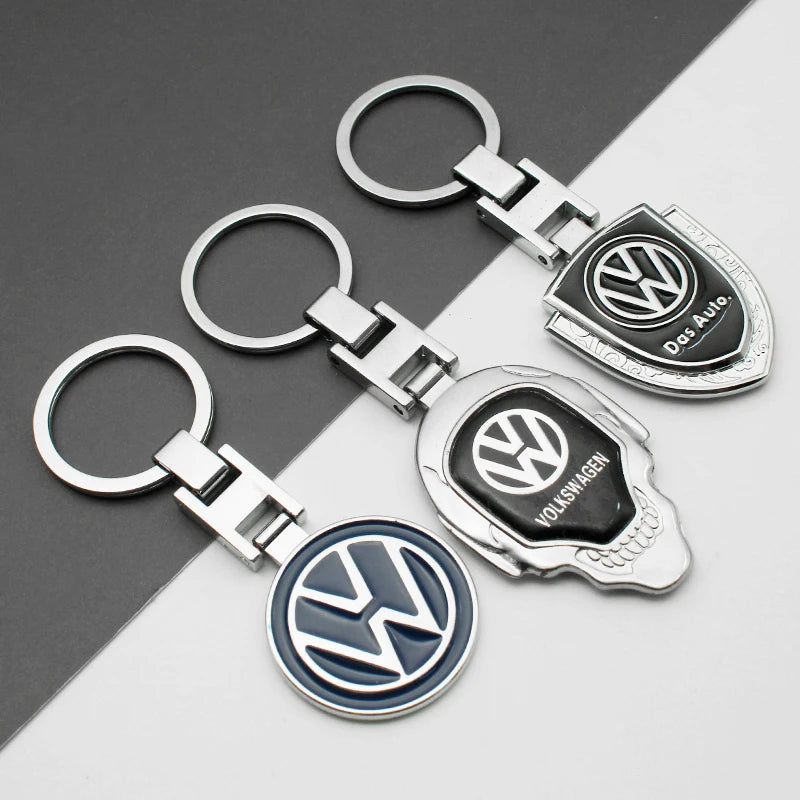 Car Styling Metal Keychain Ring Leather 3D Logo Key Chain Auto Accessories For Volkswagen Tiguan Bora POLO PASSAT CC Touran GOLF