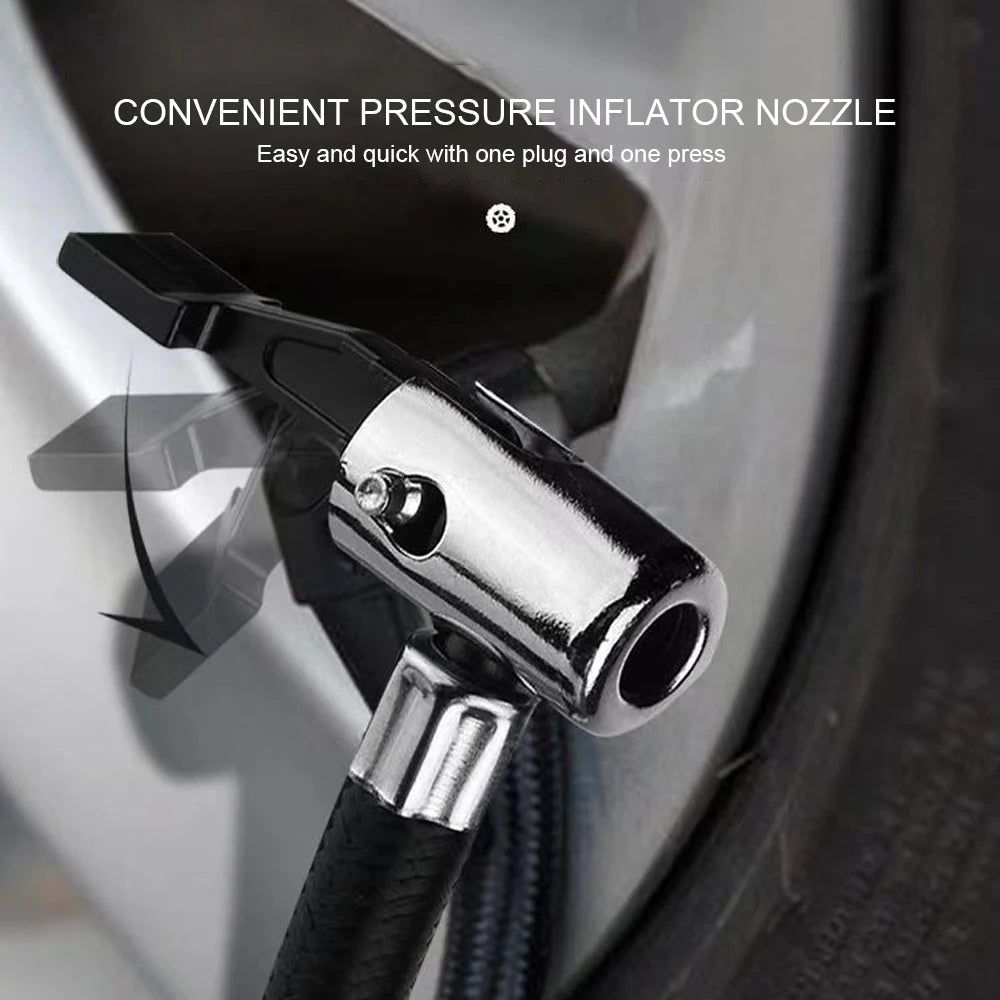 12V Mini Air Compressor – 150 PSI Dual Cylinder Tyre Inflator with LED Light