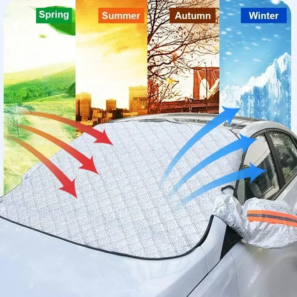 Car Windshield Snow & Sun Cover – 4 Season Universal Fit