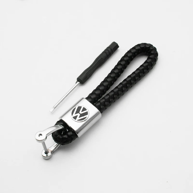 Car Styling Metal Keychain Ring Leather 3D Logo Key Chain Auto Accessories For Volkswagen Tiguan Bora POLO PASSAT CC Touran GOLF