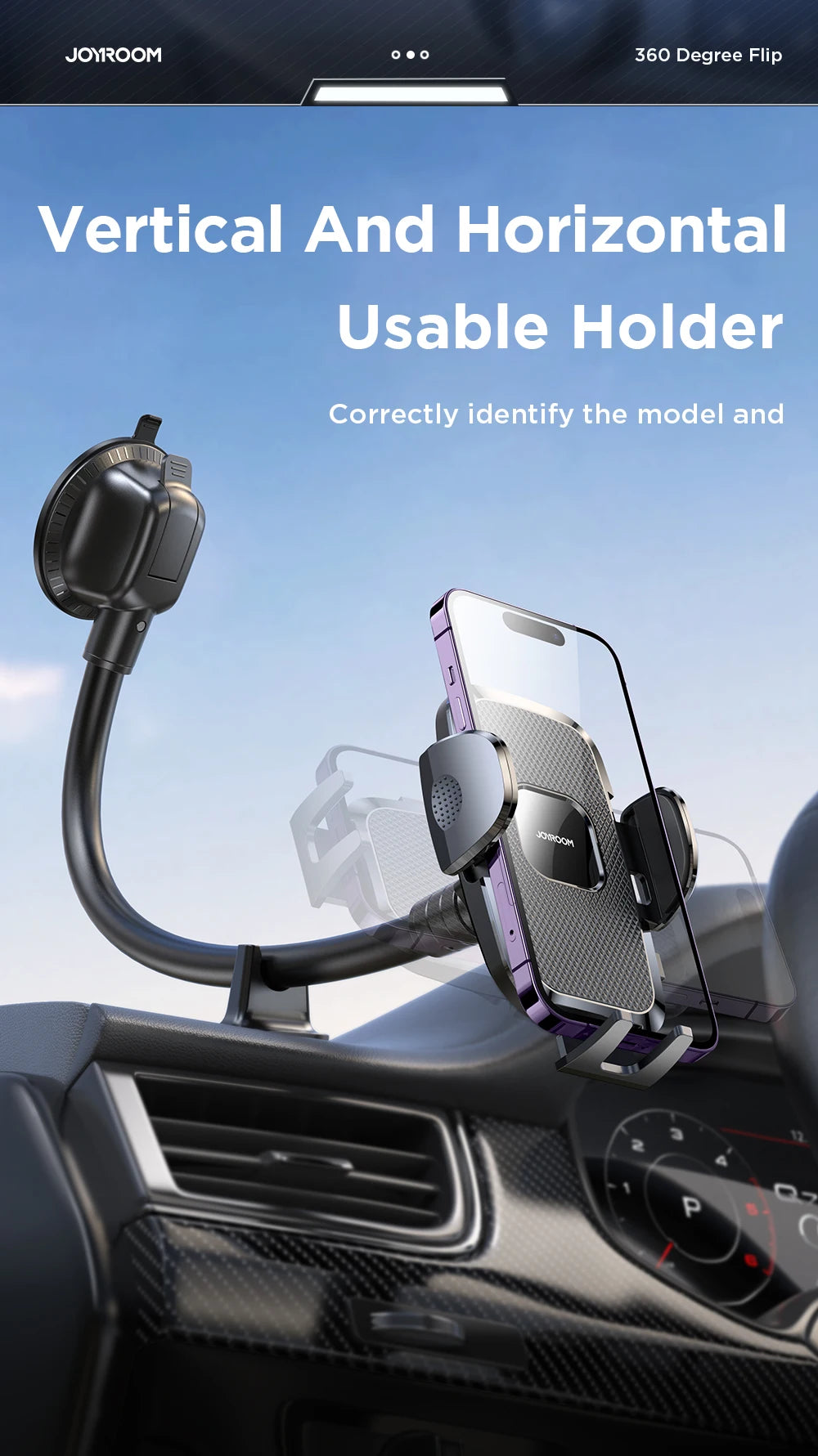 Joyroom Car Phone Holder – Dashboard & Air Vent Mount