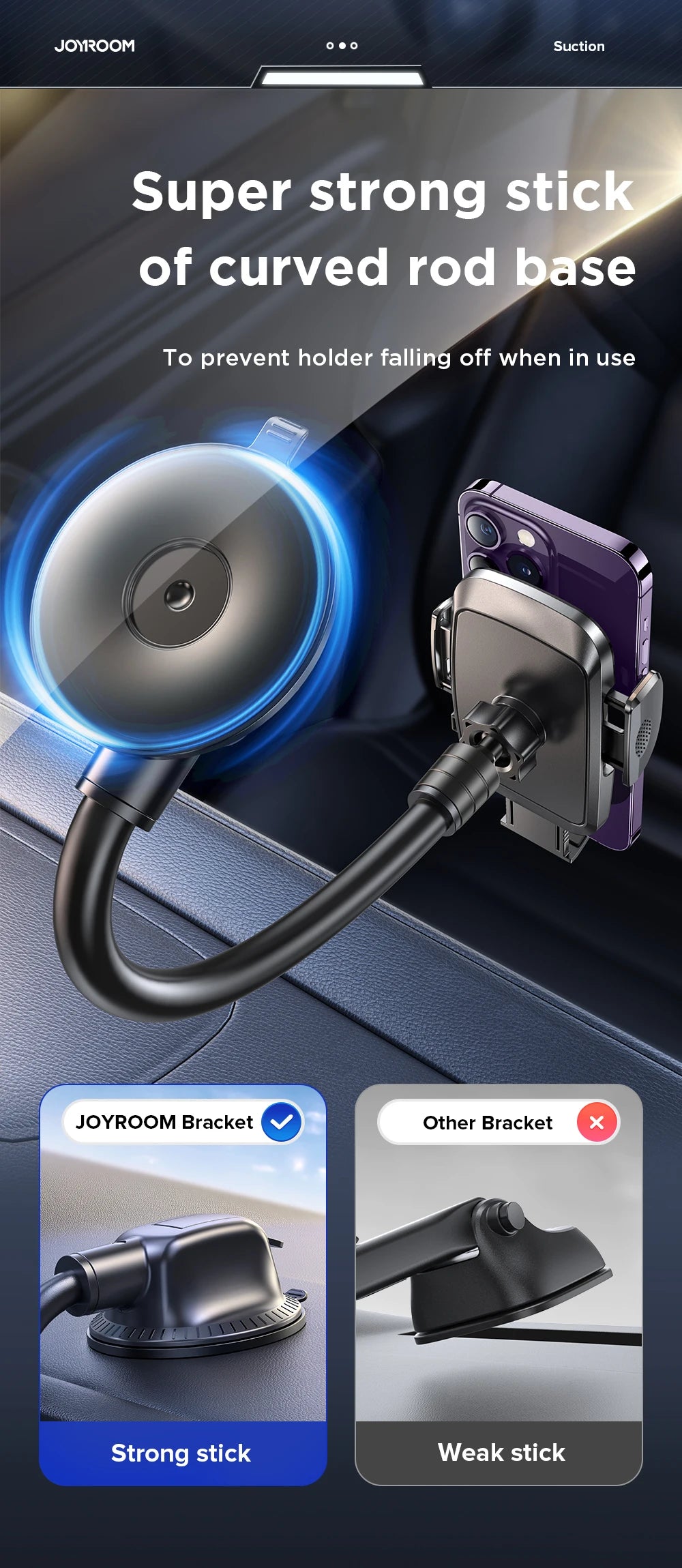 Joyroom Car Phone Holder – Dashboard & Air Vent Mount