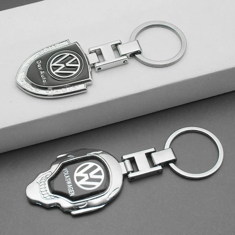 Car Styling Metal Keychain Ring Leather 3D Logo Key Chain Auto Accessories For Volkswagen Tiguan Bora POLO PASSAT CC Touran GOLF