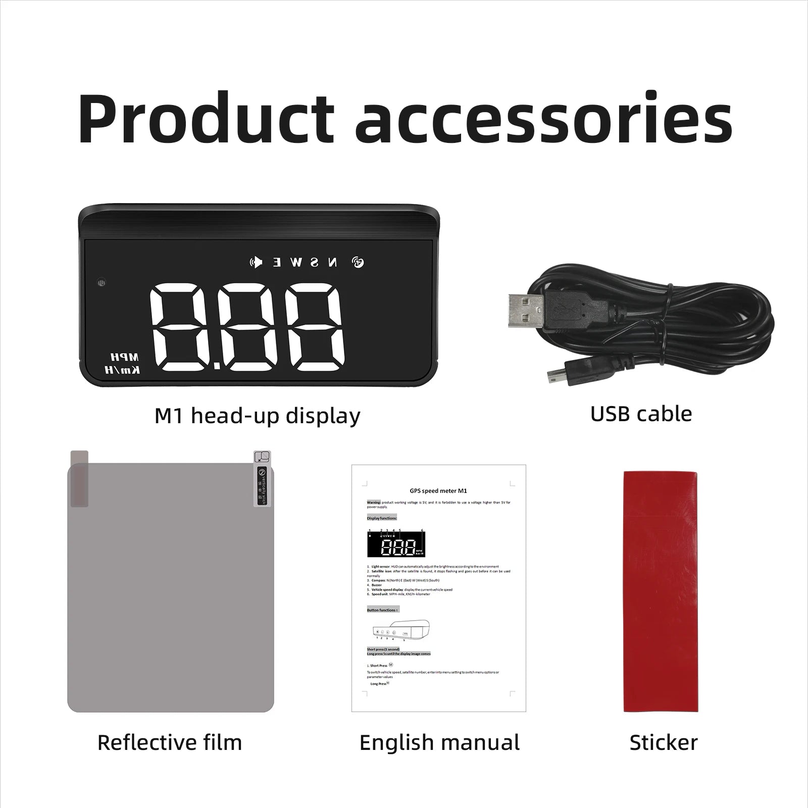 M3 OBD2 HUD Head-Up Display – Speed, Engine Temp & Voltage | Plug & Play