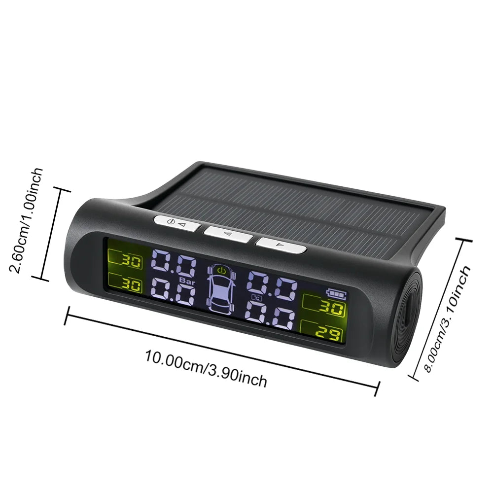 Smart TPMS Tyre Pressure Monitoring System – Solar Digital LCD Display