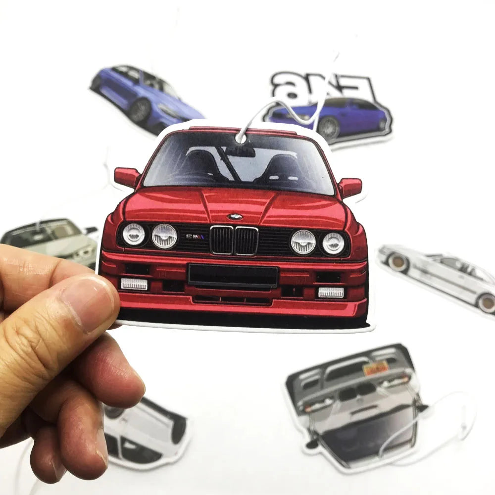 JDM Culture Car Air Freshener Fashion Solid Paper Car Shape Perfume JDM Decoration Car Mirror Hanging Accessories for Bmw E46 M3