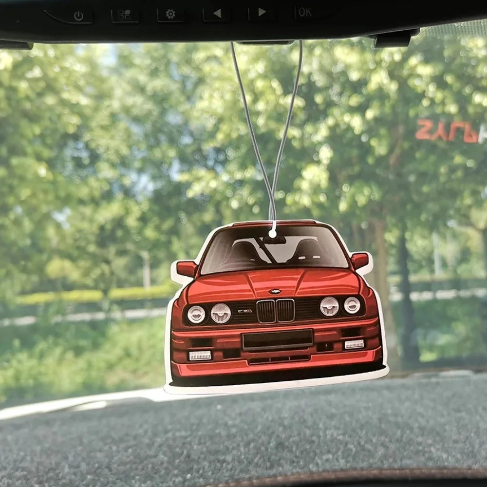 Racing Car Air Freshener Hanging Auto Rearview Mirror Perfume Pendant Solid Paper JDM For BMW F30 E46 E90 M3 M4 M5 Accessories
